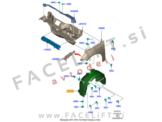 Ford Focus 10-18 sprednji kolotek levi