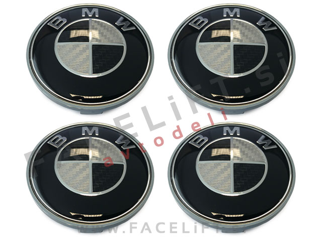 BMW emblemi za platišča 68mm karbon
