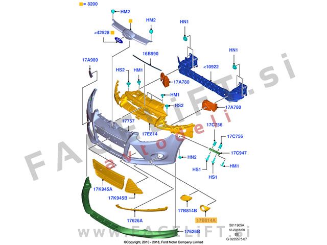 Ford Focus 3 / (10-14) / okvir meglenke / desni