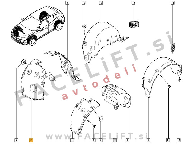 Renault Megane 3 08-16 sprednji kolotek sprednji del desni