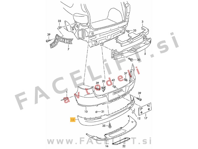 VW Tiguan / 5N (07-11) / spojler zadnjega odbijača