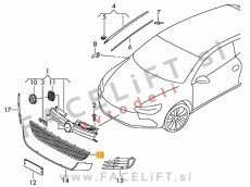 VW Golf 6 GTD GTI 08-12 mreža sprednjega odbijača srednja VW Golf 6 GTD GTI 08-12 mreža sprednjega odbijača srednja
