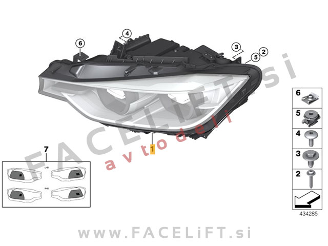 BMW 3 F30 F31 LCI 15-19 žaromet levi