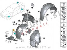BMW 3 F30 F31 11-19 sprednji kolotek srednji del levi