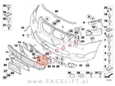 BMW 5 E60 E61 M 03-10 mreža sprednjega odbijača leva
