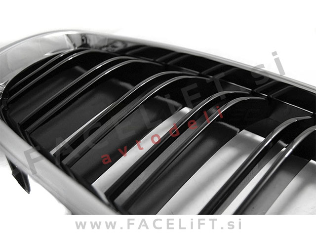 BMW 5 F10 F11 10-17 ledvičke M5 izgled kromirane črne (sijaj)