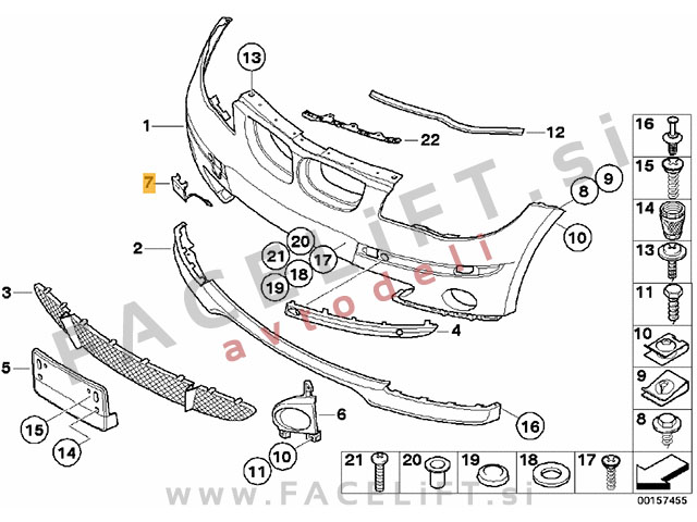 BMW 1 / E81 E82 E87 E88 (04-13) / pokrov vlečne kljuke / sprednji