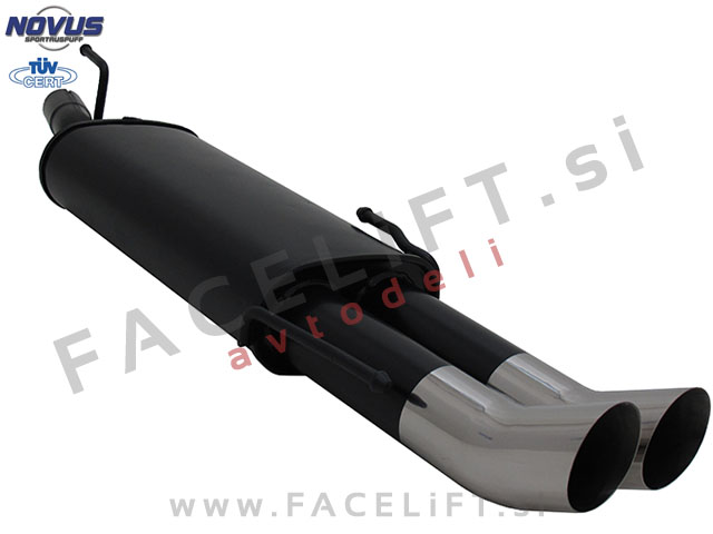 Opel Astra F Cabriolet / T92 (93-01) / športni izpušni lonec / 2x 76mm / DTM Opel Astra F Cabriolet / T92 (93-01) / športni izpušni lonec / 2x 76mm / DTM