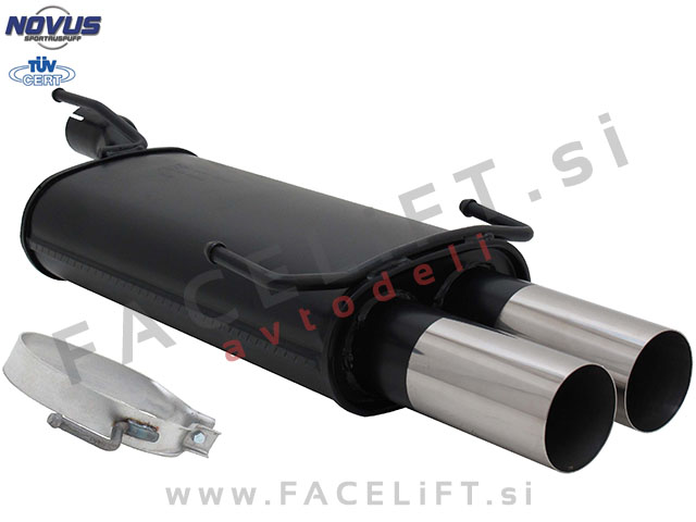 Opel Astra F / T92 (91-02) / športni izpušni lonec / 2x 76mm / RL-Design Opel Astra F / T92 (91-02) / športni izpušni lonec / 2x 76mm / RL-Design