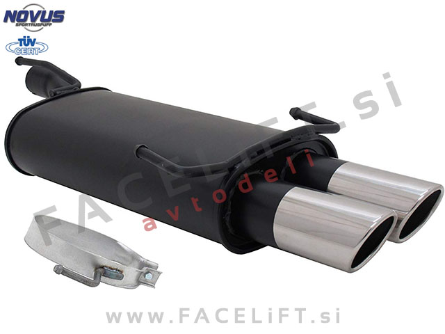 Opel Astra F / T92 (91-02) / športni izpušni lonec / 2x 76mm / SR-Design Opel Astra F / T92 (91-02) / športni izpušni lonec / 2x 76mm / SR-Design
