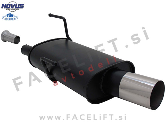 Peugeot 206 98-09 športni izpušni lonec 1x 90mm RL-Design Peugeot 206 98-09 športni izpušni lonec 1x 90mm RL-Design