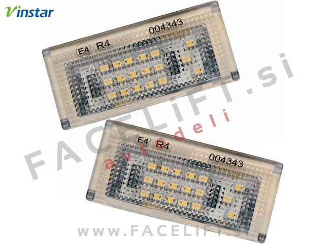 Mini Cooper R50 R52 R53 01-08 LED osvetlitev registrske tablice z ohišjem