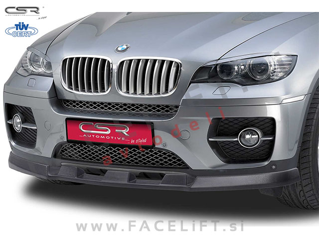 BMW X6 / E71 E72 (08-14) / podaljšek sprednjega odbijača / črni (mat)
