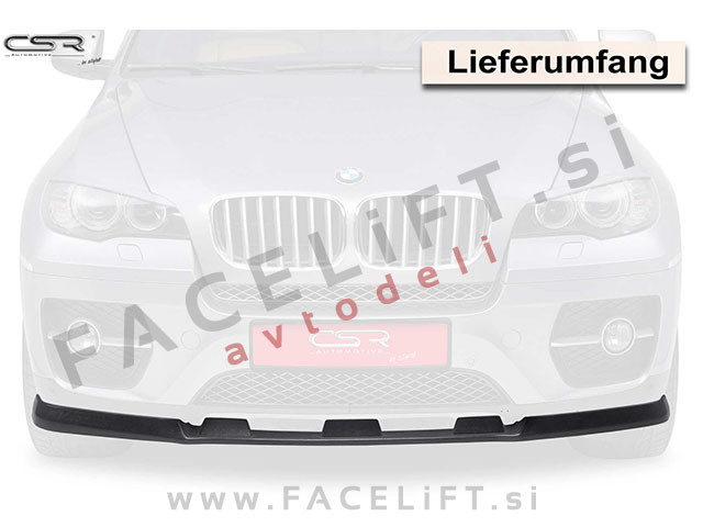 BMW X6 / E71 E72 (08-14) / podaljšek sprednjega odbijača / črni (mat)