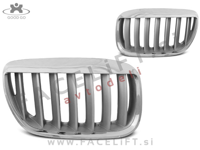 BMW X5 / E53 (03-06) / ledvičke / kromirane (sijaj) / srebrne (mat)