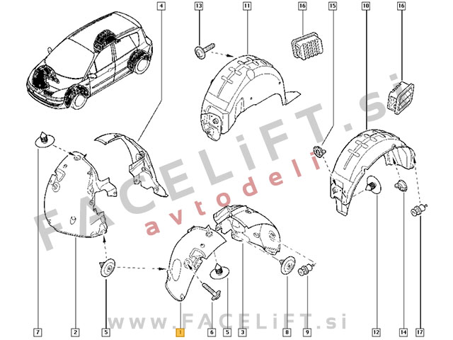 Renault Scenic / JM (03-06) / sprednji kolotek / sprednji del / desni
