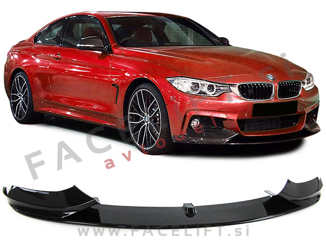 BMW 4 F32 F33 F36 13- podaljšek sprednjega odbijača M-Performance črni (sijaj)