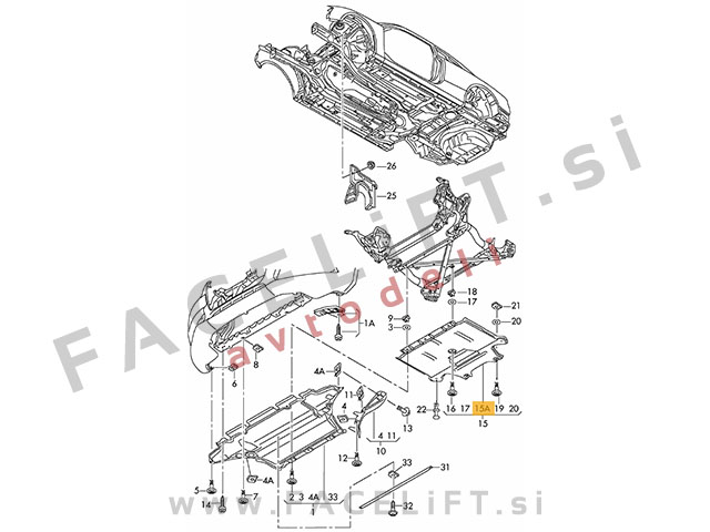 Audi A4 B8 8K 11-15 zaščita menjalnika