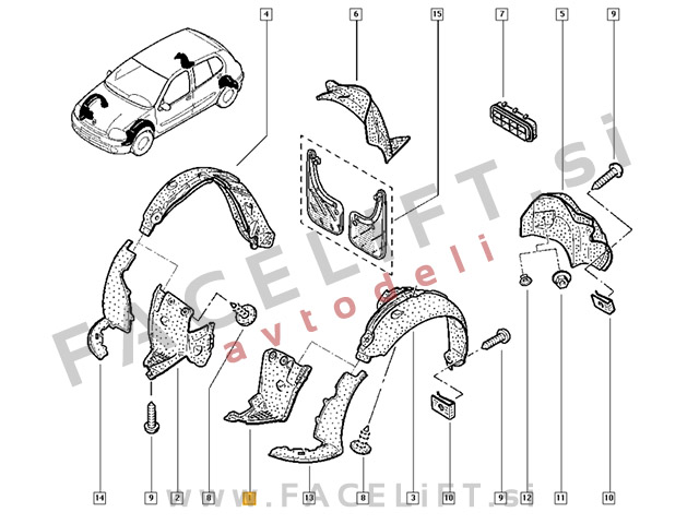 Renault Thalia / (99-06) / sprednji kolotek / levi Renault Thalia / (99-06) / sprednji kolotek / levi