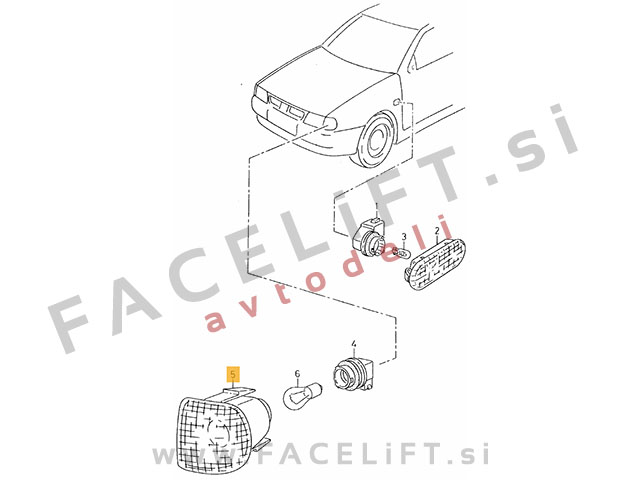 VW Caddy 95-04 sprednji smernik desni
