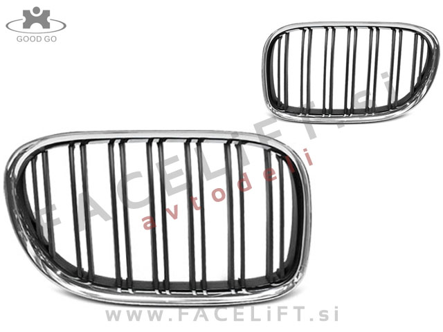 BMW 7 / F01 F02 (08-12) / ledvičke / kromirane (sijaj) - črne (sijaj)