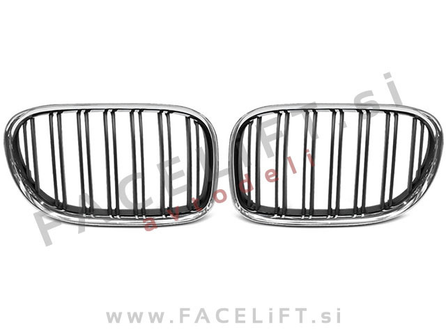 BMW 7 / F01 F02 (08-12) / ledvičke / kromirane (sijaj) - črne (sijaj)