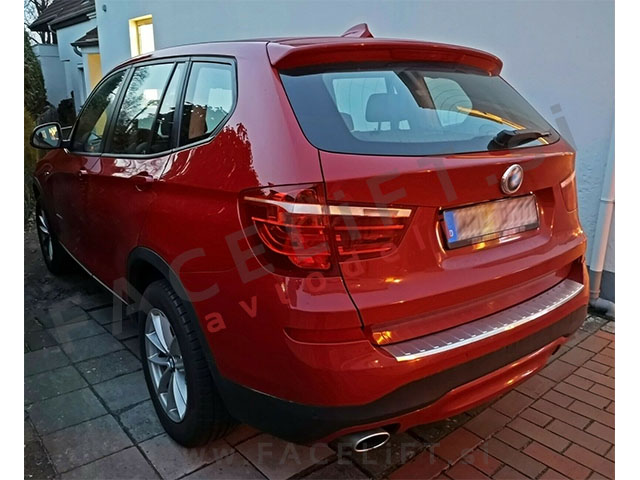 BMW X3 F25 10-17 zaščita zadnjega odbijača srebrna mat