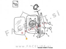 Citroen C25 / 280 290 (90-94) / steklo ogledala / desno