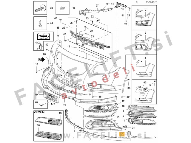 Opel Insignia / G09 (08-13) / letev sprednjega odbijača / desna