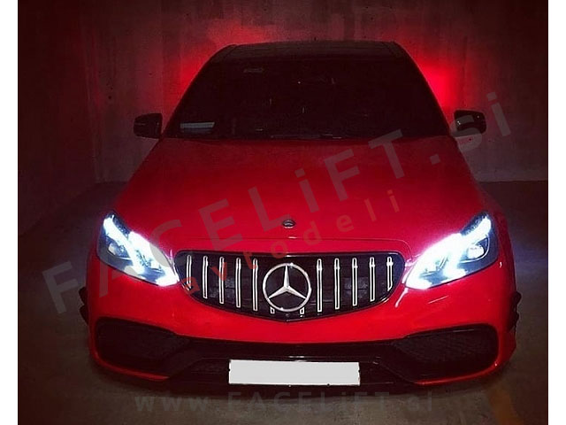 Mercedes E S212 W212 13-16 maska črna kromirana sijaj
