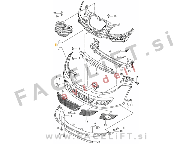 Seat Altea / 5P (04-09) / sprednji odbijač Seat Altea / 5P (04-09) / sprednji odbijač