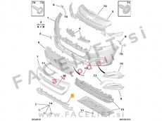 Peugeot 208 / (15-19) / mreža sprednjega odbijača / srednja