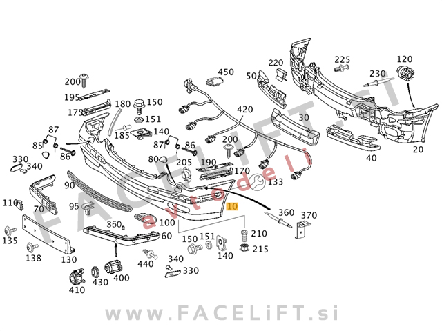Mercedes C / W203 (00-04) / sprednji odbijač