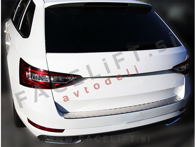Škoda Superb Karavan 3V 15- zaščita zadnjega odbijača srebrna (mat)