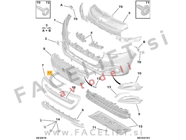 Peugeot emblem za sprednjo masko kromiran