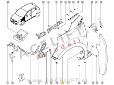 Renault Clio 4 12-19 sprednji blatnik levi