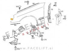 Mercedes C S203 W203 00-07 sprednji blatnik desni