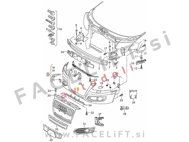 Audi A3 8P 8PA 08-12 sprednji odbijač
