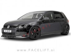 VW Golf 7 12-17 podaljšek sprednjega odbijača črni (mat)