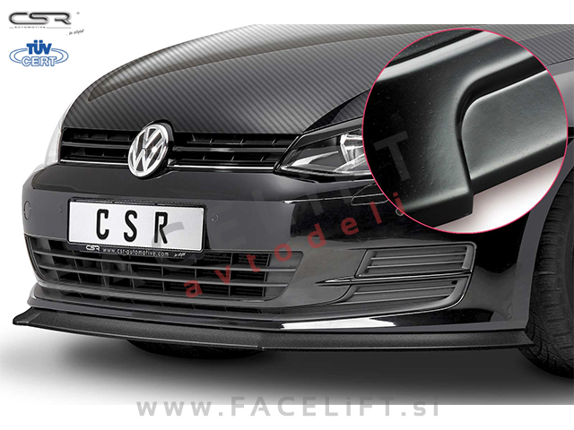 VW Golf 7 12-17 podaljšek sprednjega odbijača črni (mat)