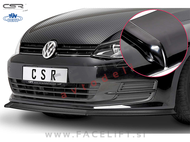 VW Golf 7 12-17 podaljšek sprednjega odbijača črni (sijaj)