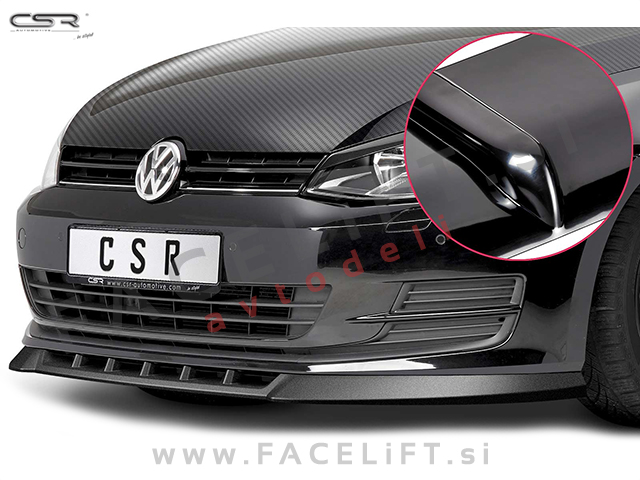 VW Golf 7 12-17 podaljšek sprednjega odbijača črni (sijaj)