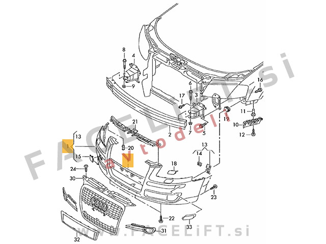 Audi A3 8P 8PA 04-08 sprednji odbijač