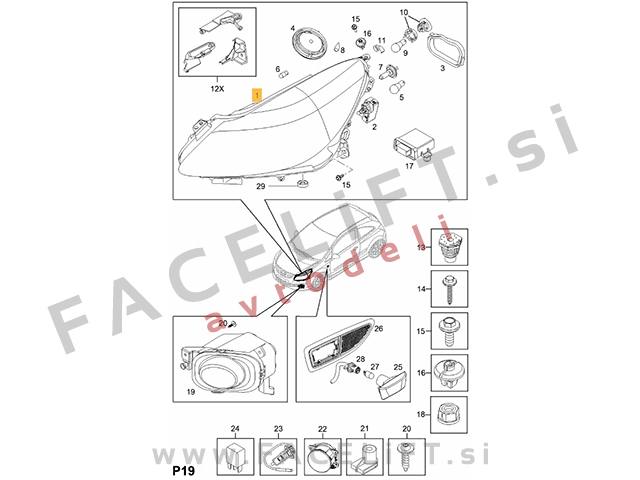 Opel Corsa D 06-11 žaromet levi