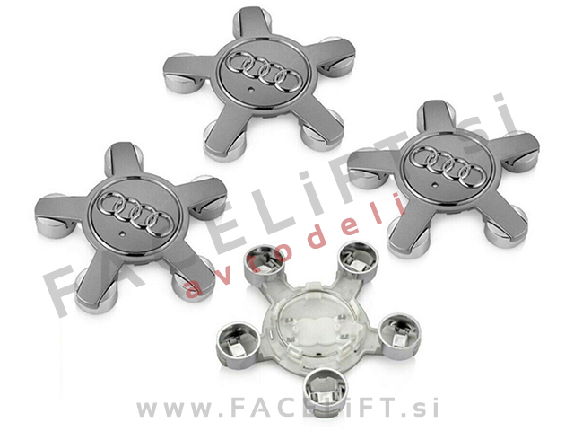 Audi emblemi za platišča 135mm sivi