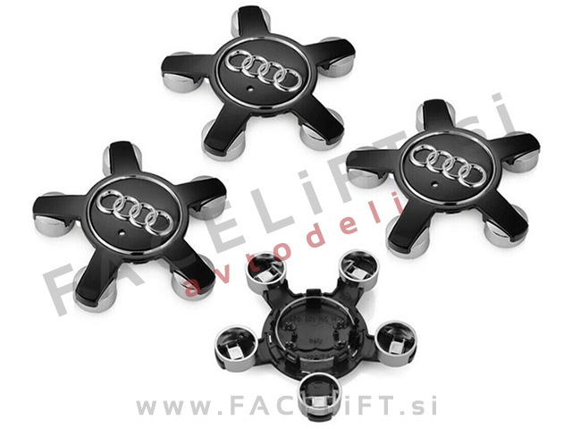 Audi emblemi za platišča 135mm črni