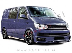 VW T6 15- podaljšek sprednjega odbijača črni sijaj