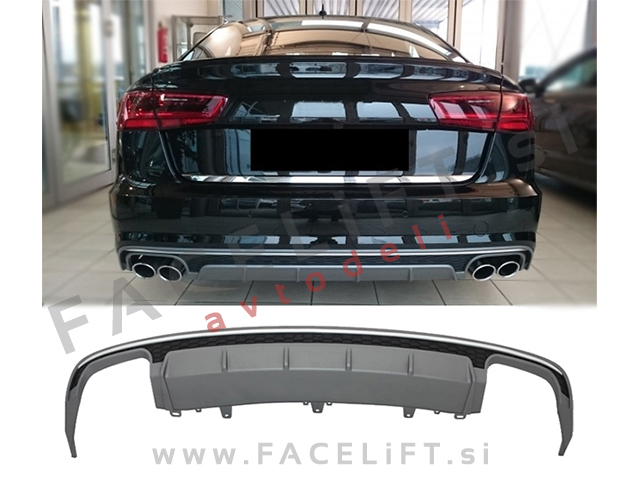Audi A6 4G C7 10-18 difuzor z nastavki za izpuh S6 izgled Audi A6 4G C7 10-18 difuzor z nastavki za izpuh S6 izgled