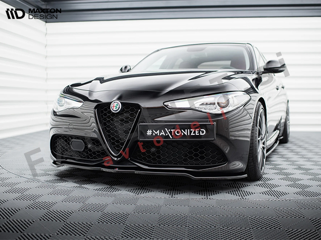 Podaljšek sprednjega odbijača V.1 črni sijaj Alfa Romeo Giulia Veloce 952 16-