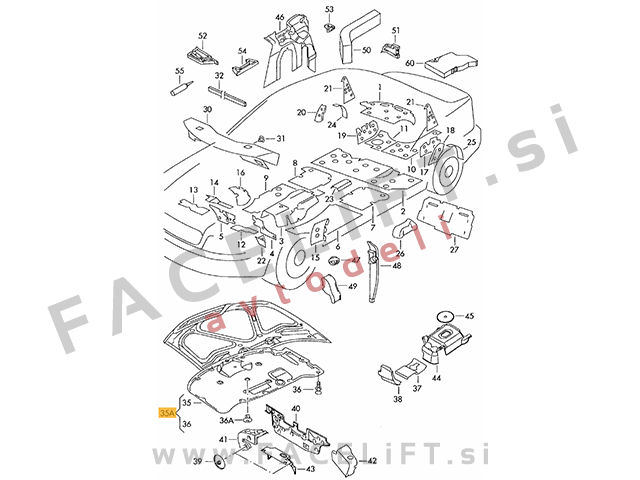 Audi A4 B7 8E 04-08 izolacija pokrova motorja